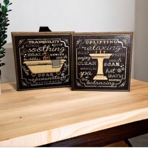 Bathroom Decor 2 panels. 13”x13”